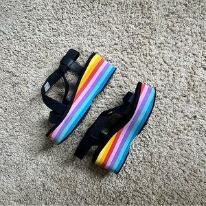 Rocket Dog Platform Rainbow Sandals